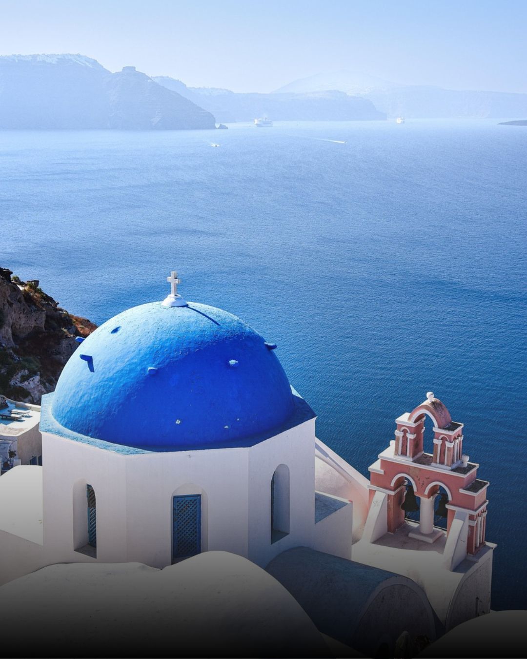 Santorini blue domes