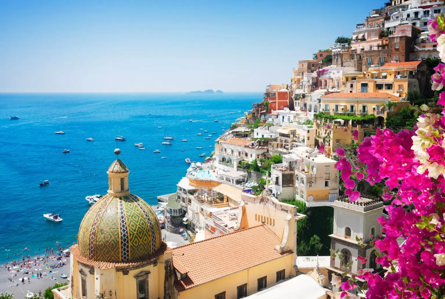 Gay couple's view over Positano on the Amalfi Coast