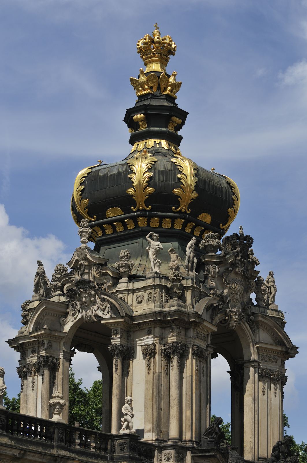 The gilded crown atop the Kronentor, the Crown Gate of the Zwinger in Dresden