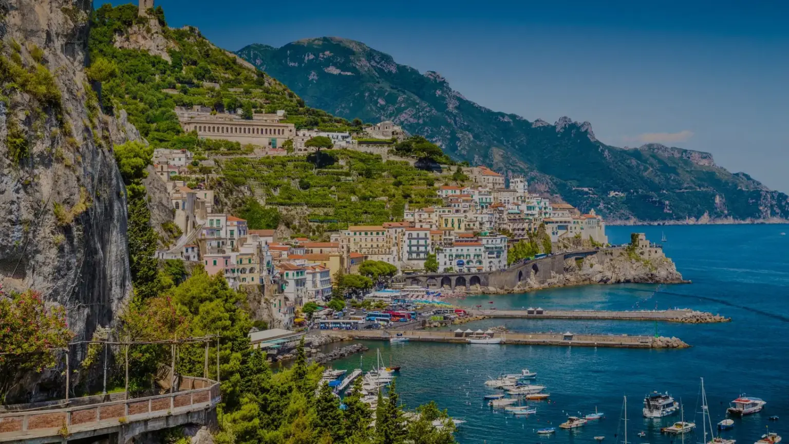 Italian coastline at golden hour