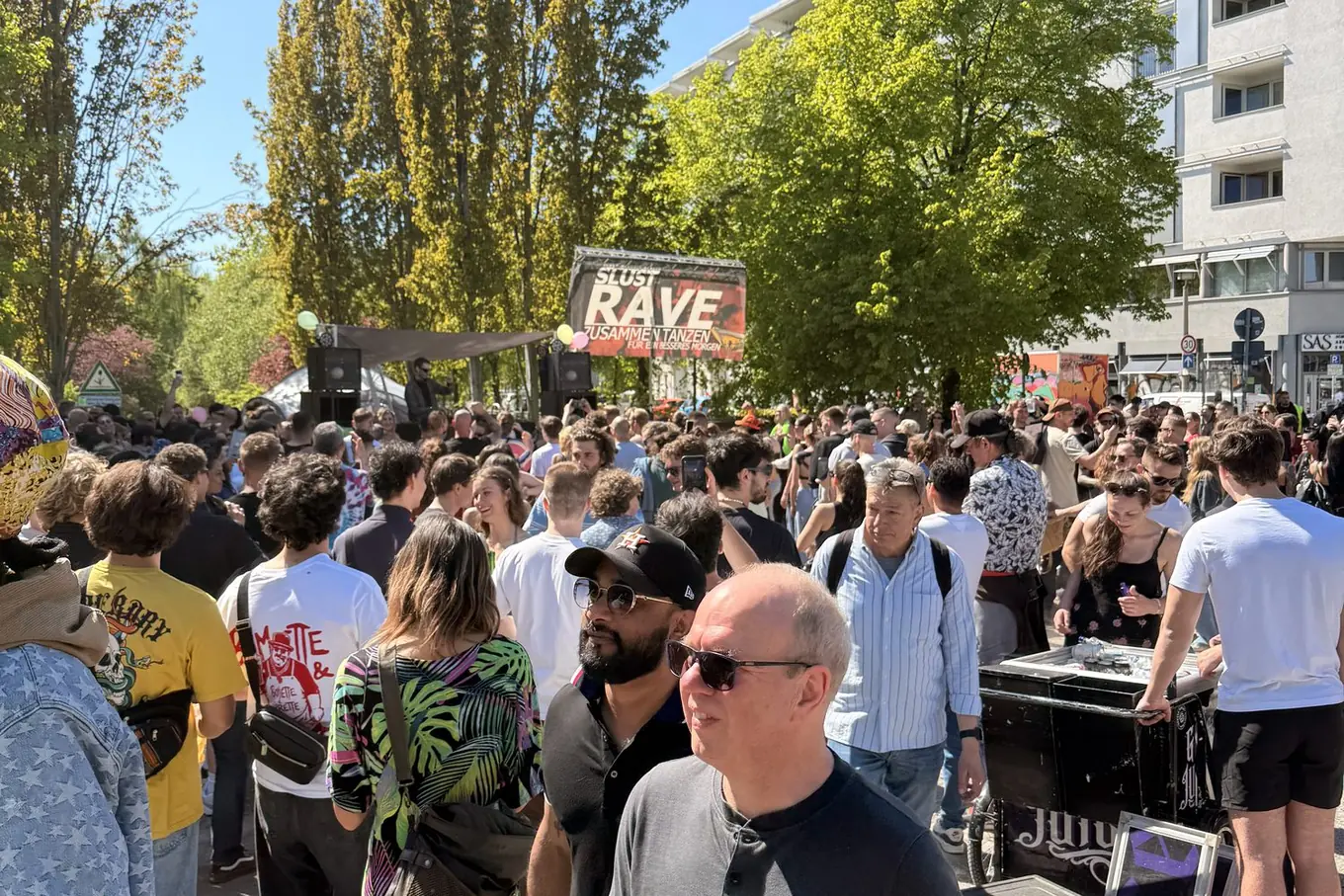 May Day in Berlin — an open-air dancefloor in one of the city's parks, where techno belongs to every age