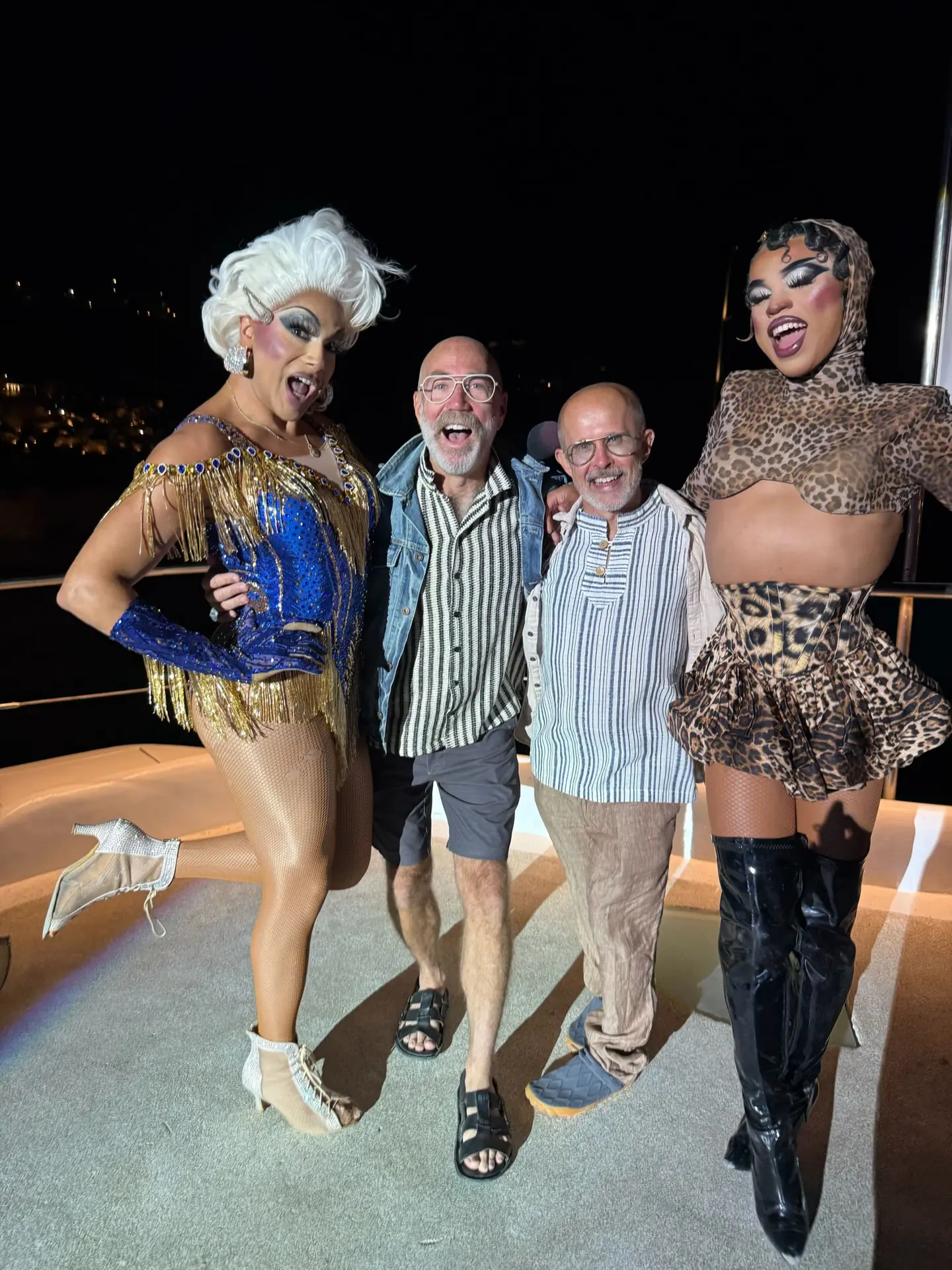Ron and Sean with Athena Dion and Juicy Love Dion in Mykonos