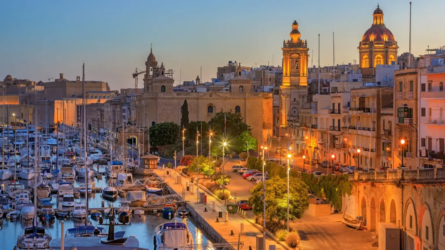 The Grand Harbour of Valletta, Malta, seen from the Upper Barrakka Gardens