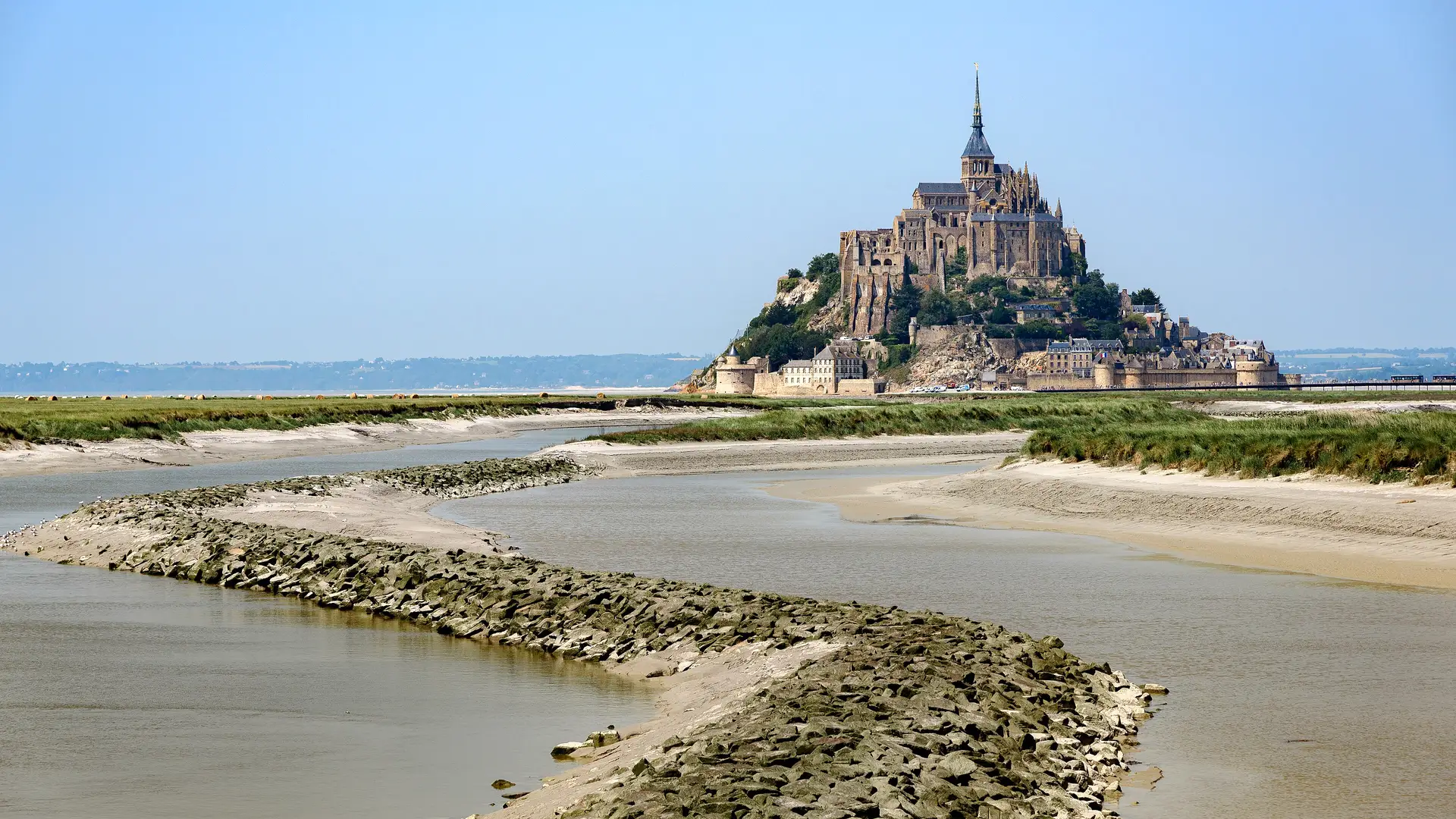 Mont Saint-Michel seen from across the bay, Normandy, France